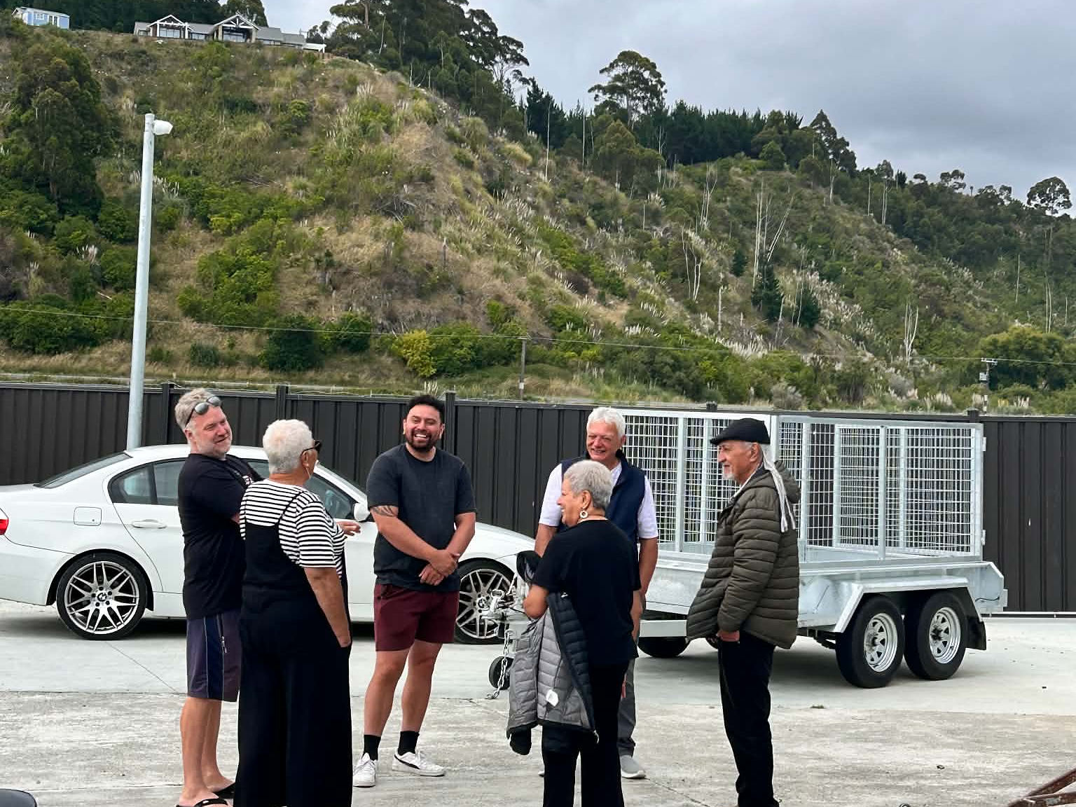 Whānau visiting the farm